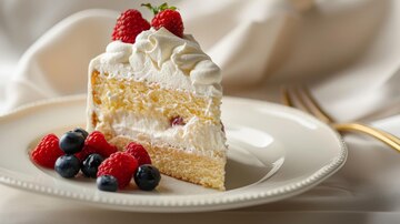 Berry-topped cream cake